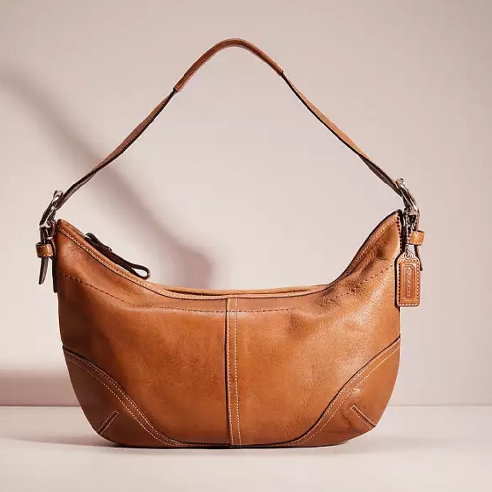 Vintage Coach SoHo Hobo Leather Shoulder Bag Whiskey Brown with Braided …